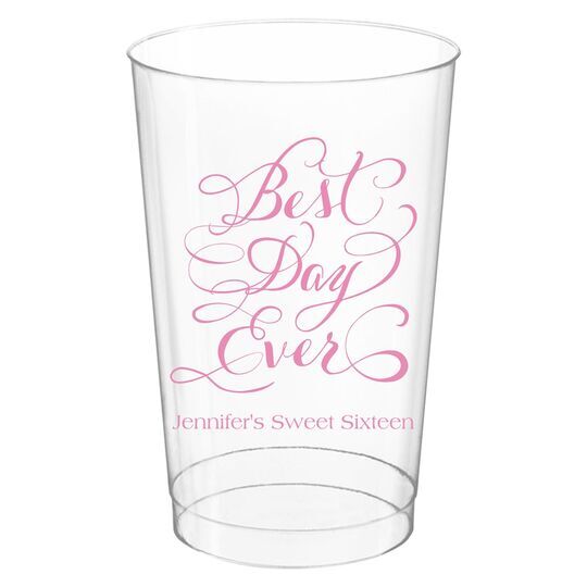 Whimsy Best Day Ever Clear Plastic Cups